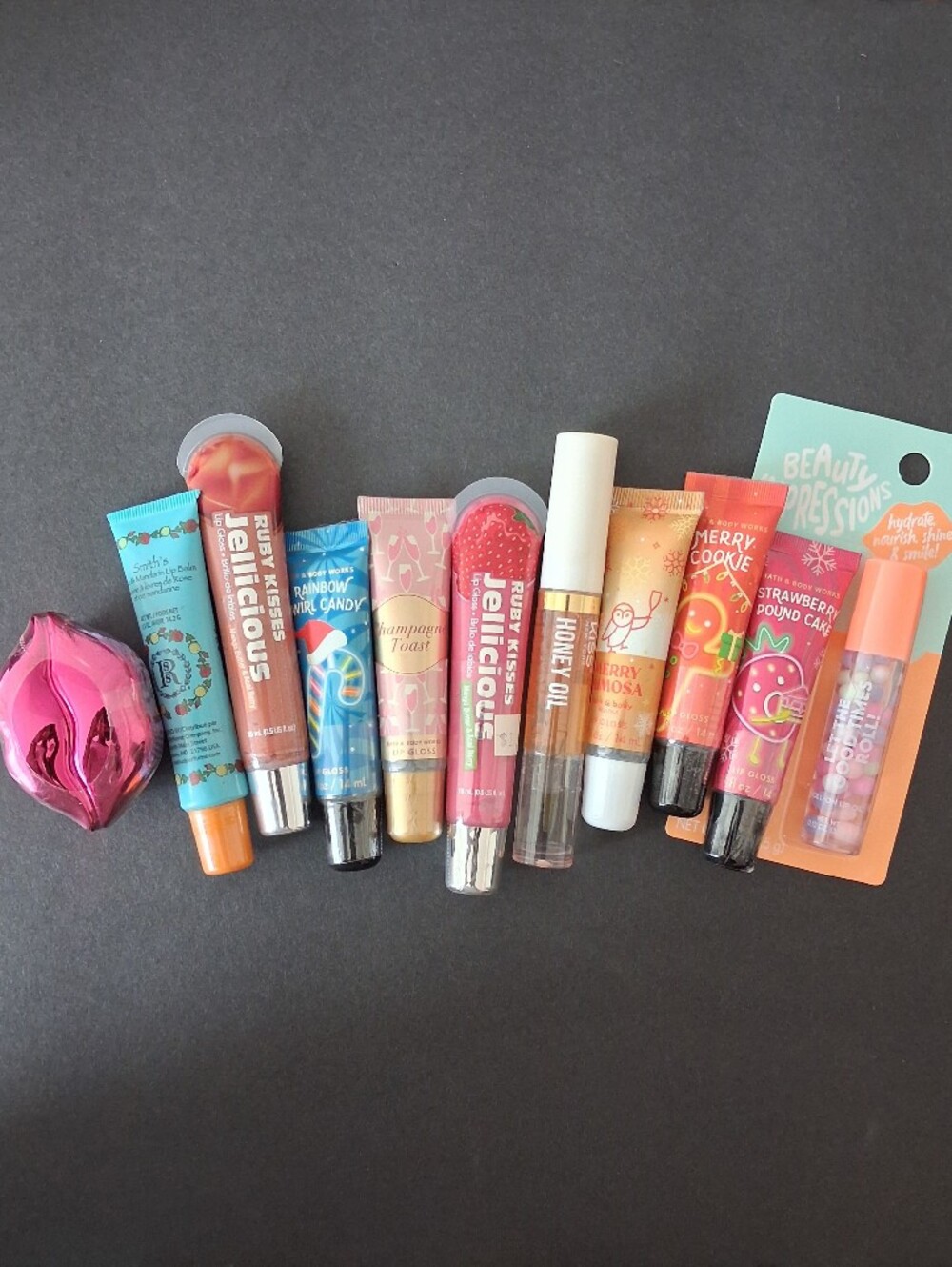 Lip Gloss & Balm Set - Pink, Orange, Gold